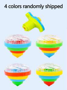 1/2/4pcs Interesting LED Flashing Music Spinning Top Toys, Glowing Rotating Spinner Toys, Lighting Up Music Spinning Toys, Lighting Toys, Dark Party Supplies, Birthday Gifts, Christmas Gifts (Some Accessory Colors Are Random, And There May Be Slight Measurement Errors Due To Manual Measurement) - Multicolor - View 13