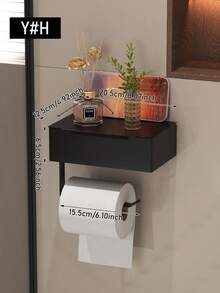 Bathroom Vanity Paper Towel Box Organizer, Toilet Paper Roll Holder Storage Rack, Home Bathroom Wall Mounted Wet Wipes Rack, Bathroom Paper Towel Holder - Multicolor - View 13