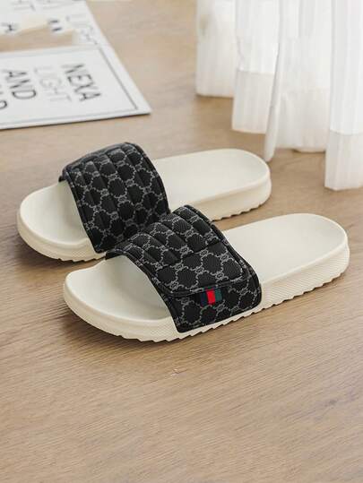 Herren Lässig Hausschlappen, modisch vielseitig für Büro, Badezimmer, Innen- und Außenbereich, schwarz-weiße rutschfeste Sandalen in Große Größen für Strand und Sport