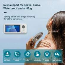 Bathroom Shower Waterproof Phone Holder Bluetooth Speaker 360°Rotation Touch Screen Mobile Phone Box Watch Movie Listening Music - 黑色 - 查看 3
