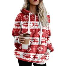 Sudadera de Manga Larga para Mujer con Cordn y Estampado Navideo con Capucha para Otoo e Invierno - inicial - Ver 4