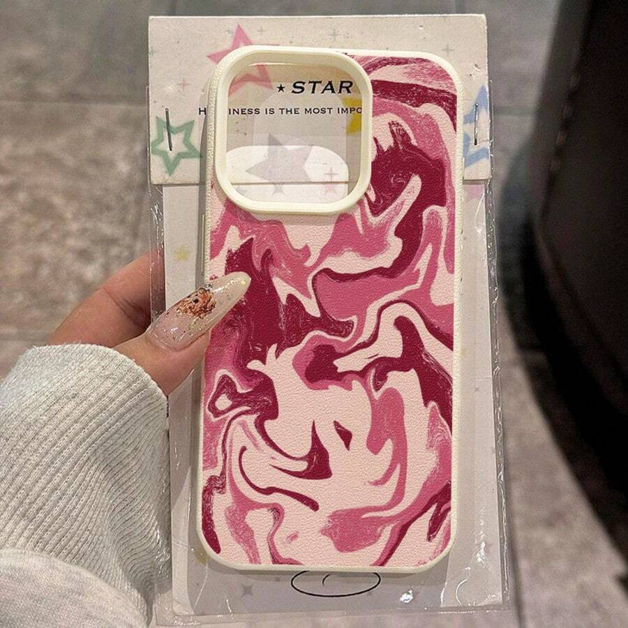 1pc TPU Material Asymmetrical Gradient Pattern Phone Case Compatible With IPhone 17 Pro Max/17/16 Pro Max/15/13/12/11, S20 FE/A15/S24/A55, Redmi Note 11/12/13 Pro, Full Coverage Anti-Drop Soft Protective Cover - White - View 1