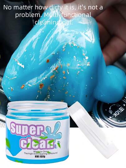 All-In-One Keyboard Cleaner 160g, Large Capacity, Multi-Functional Installation, Soft Cleaning Glue, Car Cleaning Glue, Dust Gap Cleaner, Air Vent, Car Air Vent, Internal Detachable Ventilator, Computer, Laptop, Computer Camera, Reusable Dust Cleaning Tool, With Soft Glue This Large-Capacity Multi-Functional Soft Cleaning Gel Is Suitable For Car Air Vents