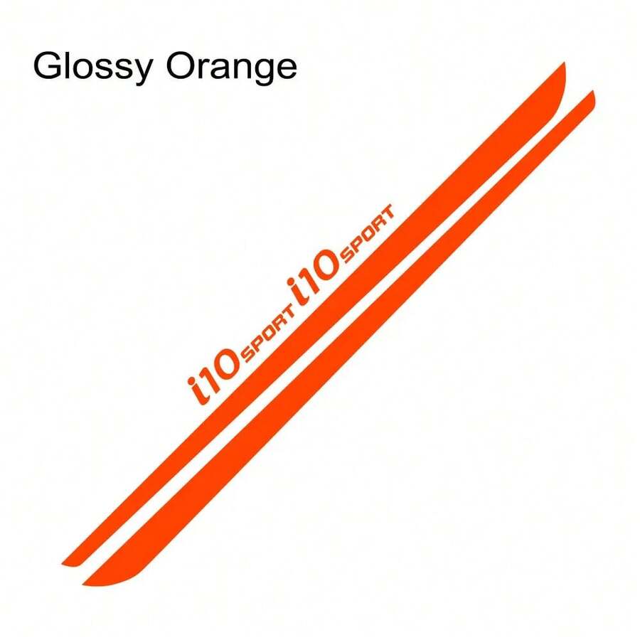 4pcs Car Side Body Line Stickers For I10 Tuning Accessories Sport Graphics Vinyl Film Decals - Glossy Orange - 查看 1