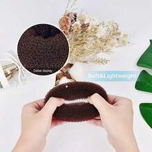 1-3件套甜甜圈发髻器、芭蕾舞发髻器、发饰、新娘发饰、绒球编发器、发花装饰、袜子发髻器、甜甜圈发髻器、简易发髻器、发圈发髻器、美发造型套装，适合夏季、假日和旅行 - 彩色 - 查看 5