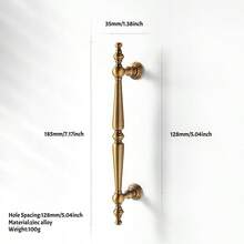 1 Tay nắm kéo ngăn kéo phong cách Châu Âu mạ vàng sang trọng, thiết kế kéo dài cổ điển độc đáo, trang trí tinh tế với các chi tiết mượt mà, phù hợp với tủ, tủ quần áo, nhà bếp, đồ nội thất phòng ngủ, đi kèm ốc vít để lắp đặt - Đồng - Xem 9