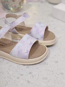 2022 Summer New Girls Casual Sandals, Fashion Versatile Soft Bottom Comfortable Round Toe Open Toe Flat Sandals, Student Sandals, Princess Sandals, Girls Fashion Flat Sandals - Mauve Purple - View 6