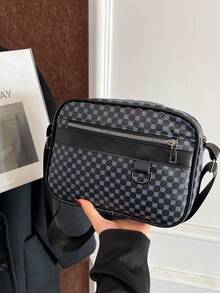 1 pièce (25,1 yard * 18 cm * 6,1 yard) Sac à bandoulière mode pour homme, sac messenger, sac banane, sac cartable, multi-poches, en matériau PU résistant aux rayures et à l'abrasion, convient pour les sorties, les déplacements professionnels, les voyages, avec bandoulière réglable, sac à bandoulière bleu minimaliste, décontracté, cool et pratique, Cadeau de la Saint-Valentin - Multicolore - Voir 1