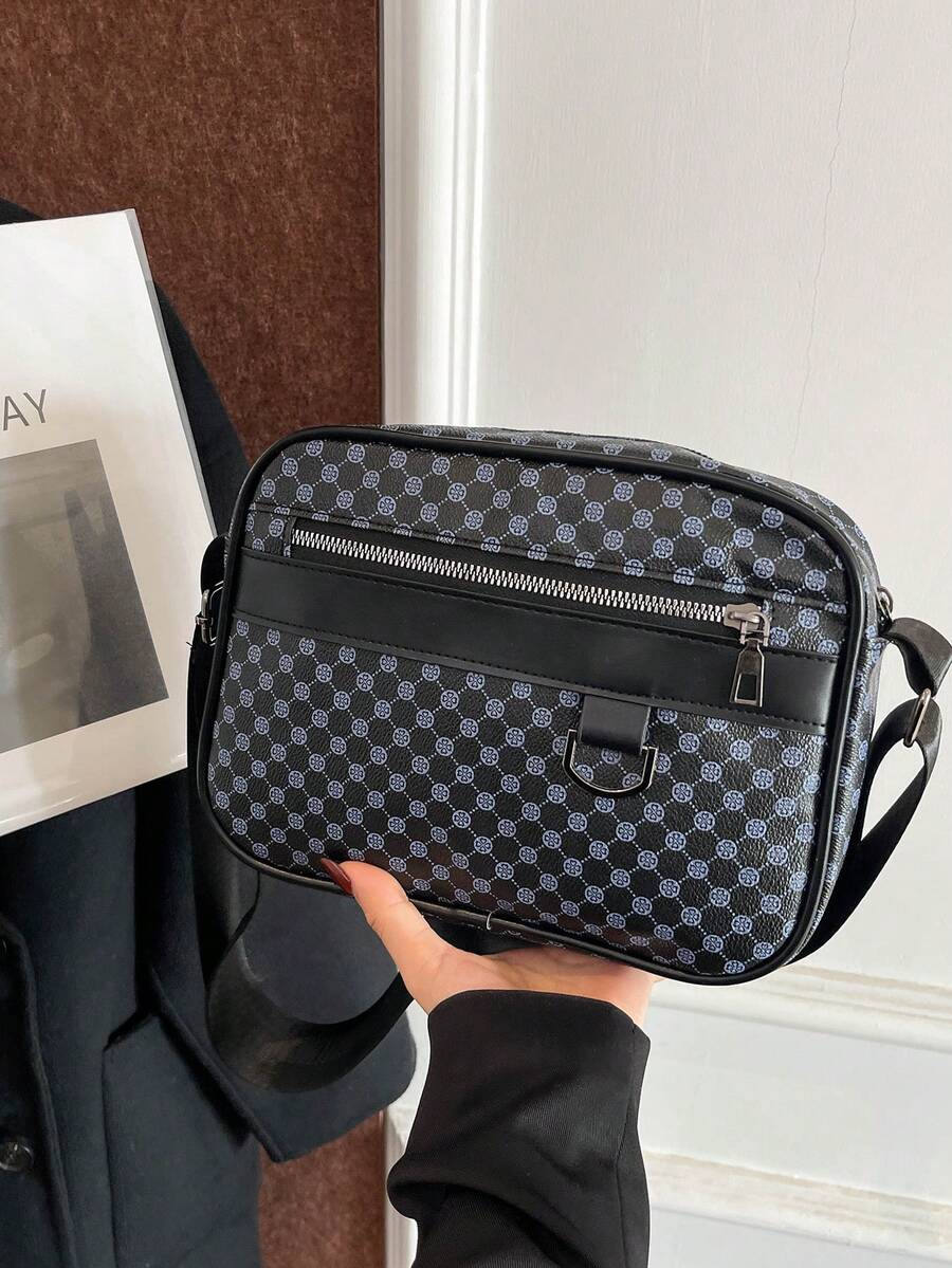 1 pièce (25,1 yard * 18 cm * 6,1 yard) Sac à bandoulière mode pour homme, sac messenger, sac banane, sac cartable, multi-poches, en matériau PU résistant aux rayures et à l'abrasion, convient pour les sorties, les déplacements professionnels, les voyages, avec bandoulière réglable, sac à bandoulière bleu minimaliste, décontracté, cool et pratique, Cadeau de la Saint-Valentin - Multicolore - Voir 1