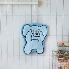 Cute Biye Small Animal Hand Towel, Suitable Bathroom And Kitchen, Hangable Absorbent Towel, Available In 4 Colors - Chú chó con màu trắng - Xem 3