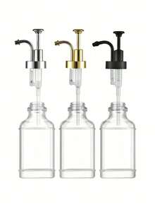 1pc Square Glass Syrup Dispenser For Bar And Home Use, Durable Transparent Bottle For Milk, Tea & Syrup Storage, 500ml/16.9oz Kitchen Tool & Barware, Ideal For Ramadan, Valentine Day & Easter Table Decor - Multicolor - View 6
