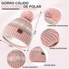 Gorra y Bufanda Set Invierno 3 en 1, Gorros para Hombre Mujer, Guantes para Pantalla Tactiles, Bufanda Hombre Mujer, para Clima Fro Actividad al Aire Libre Esquiar Ciclismo, Unisex - inicial - Ver 2