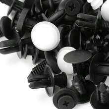 60pcs Car Retainer Clips 6 Size Auto Plastic Fastener Push Pin Rivet Set, Automotive Bumper Body Door Trim Panel Clips Kit For Trucks And Motorcycles - Black and White - View 2