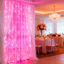 1pc 300 LED Curtain Fairy String Lights With Remote Control, 8 Modes, 9.8x9.8ft, USB Plug, Suitable For Bedroom, Indoor, Outdoor, Wedding, Party - Curtain Lights - View 12