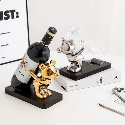 1pc Creative High-End Living Room Wine Rack, Decorative Wine Cabinet, Entryway, Dining Table, TV Stand Decor, Minimalist, Sturdy & Fashionable, Easy To Assemble, Portable, Suitable For Living Room, Bedroom, Entrance, Office, Home, Multi-Layer Storage, Holiday Gift, Christmas Gift, Children's Gift