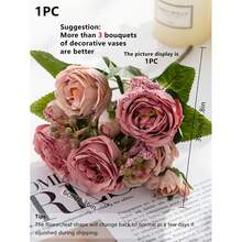 1/80 piezas Ramo artificial de peonías, decoración del Día de San Valentín, ramo de novia del Día de San Valentín, decoración de jardín, decoración de habitación, decoración del hogar, boda, flores sueltas de plástico para decoración de jarrones, decoración del hogar de estilo granja, boda bohemia