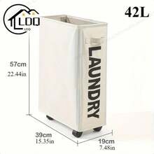 LDQ Multi-Functional Foldable Wheeled Storage Box - Oxford Cloth Laundry Basket, Easy-Moving Dirty Clothes Hamper, Suitable For Modern Home, Laundry Basket