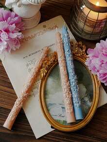 1支/盒，全新手工压花蜡烛，长杆蜡烛（23.5厘米/9.25英寸），香氛蜡烛，手工大豆蜡，香氛装饰，适用于家居装饰、卧室装饰、房间装饰、家居蜡烛装饰、情人节礼物、婚礼装饰、收藏礼物、毕业礼物、节日装饰、蜡烛、房间装饰、婚礼装饰、婚礼、伴娘礼物、生日蜡烛、家居装饰、复古装饰、礼物、香氛蜡烛 - 彩色 - 查看 4