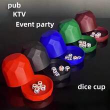 Bộ 5 cốc xúc xắc hình kim cương, kèm 5 viên xúc xắc, thích hợp cho các bữa tiệc, quán bar, KTV và các trò chơi. Thiết thực, dễ vệ sinh, lý tưởng cho các sự kiện và tụ họp vui vẻ. - Nhiều màu - Xem 3