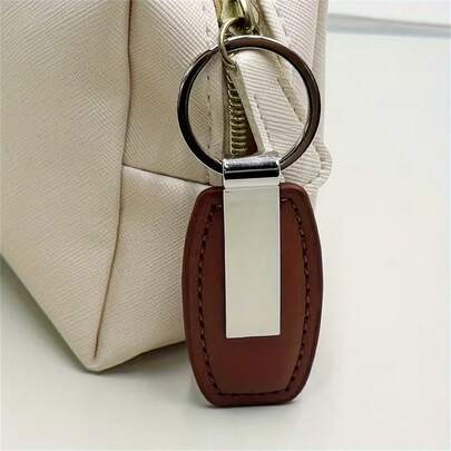 Stylish Metal And PU Leather Keychain, Customizable Logo Name Key Ring, Car/Motorcycle Keychain, Pendant Gift.