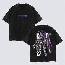 Camiseta unisex manga corta con estampado, cuello redondo, 100% algodón puro, tela suave y transpirable, estilo casual ideal para primavera y verano, ropa de uso diario cómoda - Negro - Ver 6