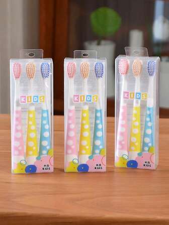 3 piezas de cepillos de dientes para niños - Cuidado suave de las encías, adecuado para cabezas pequeñas, cepillo de dientes manual