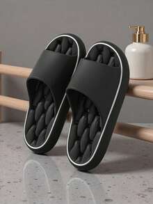 Zapatillas de estar por casa transpirables y sin cordones, zapatillas de ducha antideslizantes para interiores para hombres y mujeres, de secado rápido y resistentes a los olores, aptas para uso hotelero - Negro - Ver 3