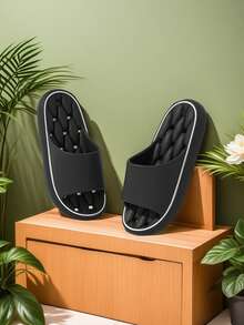 Zapatillas de estar por casa transpirables y sin cordones, zapatillas de ducha antideslizantes para interiores para hombres y mujeres, de secado rápido y resistentes a los olores, aptas para uso hotelero - Negro - Ver 8