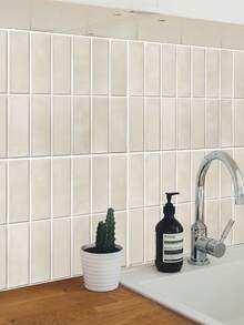 Miếng dán gạch mosaic tự dính, decal dán tường 2D mờ, chống thấm nước và chống nấm mốc, thích hợp cho nhà bếp, phòng tắm, trang trí tường nhà thuê, phòng ngủ, tường nền phòng (Xanh lá nhạt, Xanh dương nhạt, Màu be) - Nhiều màu - Xem 4