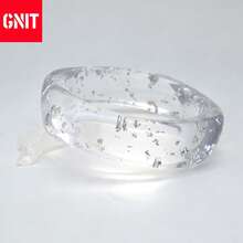 GNIT 3pcs/2pcs/1pc Transparent Resin Bracelet, Shiny Multi-Element Geometric Design, Retro Style, Resort Fashion Statement Bracelet, Transparent Chunky Chain Jewelry - Transparent Silver Dots - View 13