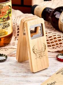 Customized Wooden Bottle Opener, Can Customize Text, 8 Styles, Personalized Engraved Beer Bottle Opener, Wooden Bottle Opener, Boyfriend Gift, Bottle Opener Keychain, Gift For Him, Birthday Gift, Groomsman Gift - Multicolor - View 5