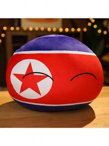 1个可爱波兰球毛绒娃娃抱枕，卡通国家球填充玩偶，国旗图案，送给朋友的礼物 - 彩色 - 查看 8