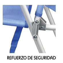 Blue Fixed Aluminum Beach Chair With Carrying Handle, 87x56.50x37 Cm (Jugatoys AC1130L Blue) ✅ Delivery Within 24/48 Hours To Mainland Spain - Multicolor - View 3