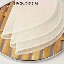 3pcs Round Cotton Cloth, For Steaming Buns, Non-Stick Steamer Liners, Household Use - Multicolor - View 12