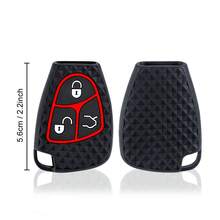 Silicone Car Key Fob Cover - 3-Button Remote Case For Mercedes Benz C/B/E/R Classes, Compatible With W203 W211 W204 W202 W210 W208 CLS CLK, Durable Protection Accessory - Black - View 7