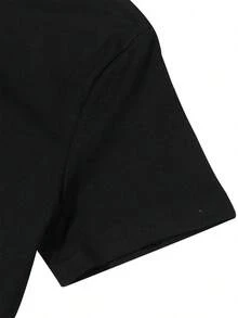 Camiseta Gráfica Negra para Hombre - Impresión de Esqueleto Bailando "DEAD CAN DANCE", Manga Corta de Algodón, Cuello Redondo y Ajuste Regular, Lavable a Máquina para Atuendos Casuales y Fiestas, Camiseta Elegante - Negro - Ver 5