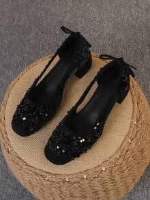 黑珠片中空(後面蝴蝶結)