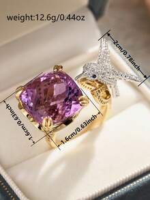 1 Chiếc nhẫn Cubic Zirconia thời trang dành cho nữ, quà tặng tiệc cưới, đính hôn, ngày lễ tình nhân - 1 # - Xem 11