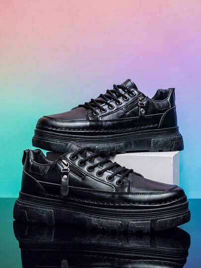 Men's Shoes, Men's Casual Sneakers, New Fashion Sneakers, Comfortable And Versatile, Thick-Soled Lace-Up Men's Shoes