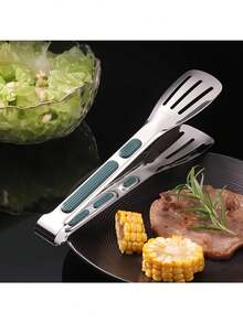 3pcs Non-Slip, Heat-Resistant, Multi-Functional Kitchen Tongs Set - Suitable For Grilling, Salad, Serving Meat - Durable, Ergonomic, Easy To Clean Accessories - Green - View 2