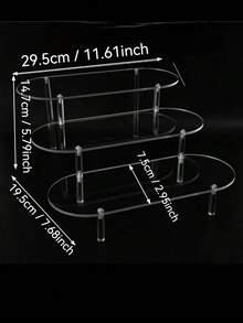 1 قطعة - رف عرض متعدد الطبقات من البلاستيك الشفاف، تصميم شبه منحرف/حواف مستديرة للحماية، رف تخزين للعطور والمجوهرات والدمى والمستحضرات التجميلية، سهل التركيب ومتين، حقيبة مستحضرات التجميل، ضروريات السفر - شفاف - مشاهدة 2