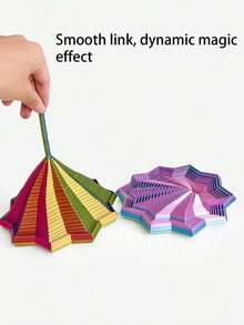 1pc 3D Printed Star Polygonal Stress-Relieving Toy, Three-Dimensional Folding Structure Fingertip Stress-Relieving, Visual And Auditory Soothing Toy, Desktop Decoration, Christmas Gift, Birthday Party Gift, Ideal Festival Gift. - 星形多邊形 - 查看 8