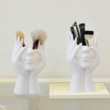 Creative Human Body Art Shaped Multifunctional Desktop Organizer Pen Holder Makeup Brush Holder Decorative Item - White - View 8