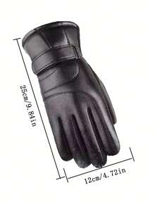 1 Paio di Guanti Invernali in Pelle Sintetica di Alta Qualità, Sensibili al Touchscreen, Foderati in Pile, Antivento e Impermeabili - Multicolore - Visualizzare 2