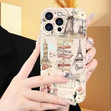 A Stylish And Creative Antique White Phone Case With Paris Design Patterns, Compatible With Iphone Models 7/8/X/XS/XR/11/12/13/14/15/16 Plus Pro Max Mini, Perfect As A Gift For A Boyfriend Or Girlfriend.,Suitable For IPhone 17 Air - 白色 - 查看 6