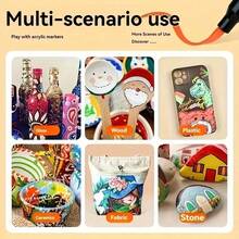 80pcs/Set Direct Liquid High Gloss Acrylic Marker Pen, Gel Pen, Large Capacity Quick Drying Art Color Pen, DIY Hand Account Pen Set, Drawing Set, Study Stationery, Color Marking Pen, Suitable For Ceramics, Glass, Plastic, Wood, Stone, Etc ﻿ - Bút dạ Acrylic - Xem 7