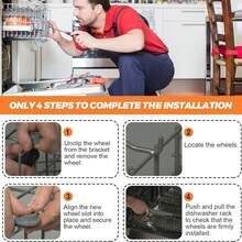 4pcs/8pcs Replacement Rollers/Wheels For Bosch Dishwasher AP2802428 165314 - Multicolor - View 6