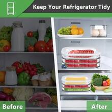 1/2/3/4 Layer Stackable Refrigerator Meat Preservation Boxes, Covered Meat/Bacon/Lunch Meat Storage Containers, Suitable For Steak, Meat, Cheese, Grains, Space-Saving Kitchen Fridge Organizer - Nhiều màu - Xem 9