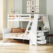 Kids Bed Frames, Headboards & Footboards - White + Pine + 140cm*200cm-1 - View 4