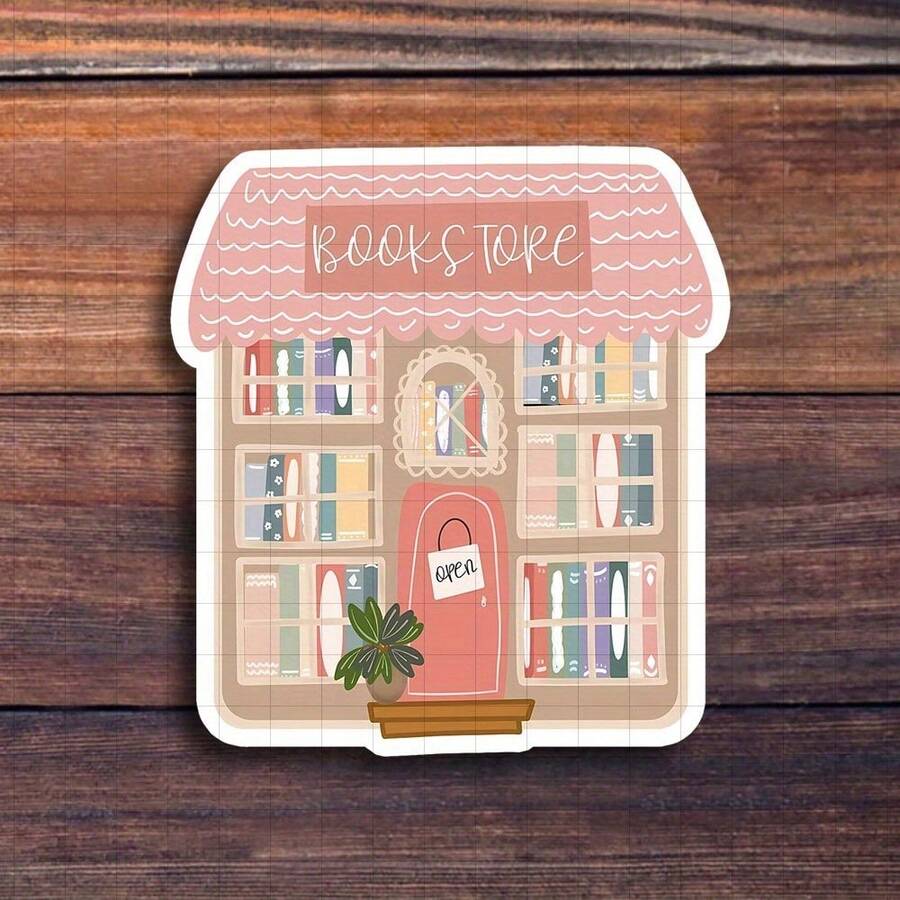 Hình dán vinyl 3 inch "Chào mừng việc đọc sách với 'Cửa hàng sách' - Hoàn hảo cho những người yêu sách, sinh viên và những người đam mê trang trí; Làm đẹp cho máy tính xách tay, sổ tay hoặc kệ sách; Một sự bổ sung duyên dáng cho bộ sưu tập hình dán văn học, nghệ thuật và truyền cảm hứng; Thích hợp cho thư viện, nhà cửa và khu vực học tập" - 3inch/7,62cm - Xem 1